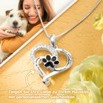 Pfotenabdruck von Haustieren Liebe-Herz-Halskette | Callie