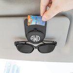 Personalized Leather Multifunctional Name Car Sunglasses Holder Magnetic Clip Daily Use New Car Birthday Gift for Car Owners