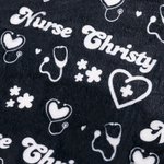 Personalised Multicolour Heart Stethoscope Medical Element Soft Fleece Throw Blanket with Name Birthday Appreciation Gift for Nurse Medical Staff
