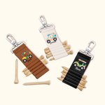 Personalised Golf Cart Portable Leather Golf Tee Holder with Name and 5 Pcs Bamboo Tees Birthday Sport Accessories Gift for Golf Players