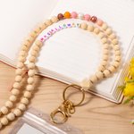 Personalisierte Bohemian Style bunte hölzerne Perlen ID Lanyard mit Namen Geburtstag Weihnachten Anerkennung Geschenk für Lehrer