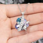 Personalizado lindo muñeco de nieve collar de cristal del corazón de la familia con 1-5 nombres grabados Navidad Cumpleaños Aniversario de regalo para