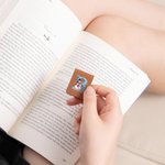 Personalised Cute Snowman Ice Cube Initial Leather Magnetic Bookmark Clip School Stationery Supplies Christmas Birthday Gift for Kids Bookworms