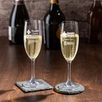 Gepersonaliseerd Grappig Voorschrift Champagne Glas en Leisteen Onderzetter met Gegraveerde Naam Verjaardagsfeestje Kerstcadeau voor Champagne Liefheb
