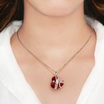 Personalizado lindo muñeco de nieve collar de cristal del corazón de la familia con 1-5 nombres grabados Navidad Cumpleaños Aniversario de regalo para