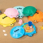 Plateau à Sable Tortue Personnalisé avec Nom Jouet en Impression 3D pour Enfant Cadeau Anniversaire pour Enfant