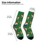 Personalized Funny 1 - 4 Face Photo Design Soft Crew Socks with Santa Hat Elk Snowflake Elements Christmas Gift for Kids Family