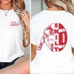 Personalised Football Mom T-shirt and Sweatshirt with Name Game Support Gift for Football Mom