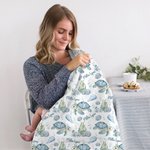 Personalized Blue Turtle Ocean Theme Receiving Blanket Swaddle Hat Headband Set with Name Coming Home Outfit Baby Shower Gift for Newborns