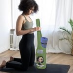 Personlig tegneserie sport jente yogamatte lerret oppbevaringspose med navn for gym trening stor kapasitet bursdag sportsgave til kvinner