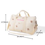 Personalised Cute Rabbit Bear Olive Leaf Large Cotton Mommy Hospital Bag with Embroidered Name Pregnancy Baby Shower Gift for Women