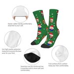 Personalized Funny 1 - 4 Face Photo Design Soft Crew Socks with Santa Hat Elk Snowflake Elements Christmas Gift for Kids Family