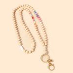 Personalisierte Bohemian Style bunte hölzerne Perlen ID Lanyard mit Namen Geburtstag Weihnachten Anerkennung Geschenk für Lehrer