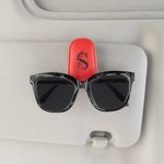 Porte-lunettes de soleil magnétique en cuir PU personnalisé avec initiale et nom - Cadeau anniversaire pour la famille et les amis