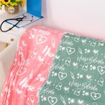 Personalised Multicolour Heart Stethoscope Medical Element Soft Fleece Throw Blanket with Name Birthday Appreciation Gift for Nurse Medical Staff