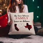 Henkilökohtainen Rakkaus Ei etäisyyttä Kaksi valtiota Sydän Plaid Kartta heittää tyynyn kansi Long Distance Moving Away Joulu Jäähyväiset lahja perhee