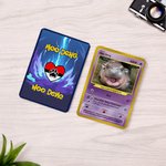 Henkilökohtainen Funny Moo Deng Baby Hippo Photo Classic Poke Card nimi ja kansi Card Game Collection syntymäpäivälahja Moo Deng fanit