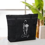 Personlig Häst Födelse Blomma Oxford Stor Tote Bag med Namn Resa Essentials Födelsedagspresent för kvinnor Vänner
