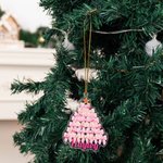 Adorno acrílico rosa personalizado para árbol de Navidad con nombre y cuerda dorada Regalo de Navidad para niñas