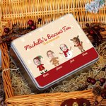 Personalised Snowman Santa Gingerbread Man Food Grade Metal Christmas Biscuit Tin 1- 6 Face Photos & Name Christmas Gift for Family