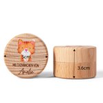 Personalizado de madera lindo dibujo animado perro gato diente caja con nombre grabado primer diente Keepsake nuevo bebé regalo para niño niña