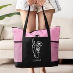 Personlig Häst Födelse Blomma Oxford Stor Tote Bag med Namn Resa Essentials Födelsedagspresent för kvinnor Vänner