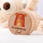 Personalizado de madera lindo dibujo animado perro gato diente caja con nombre grabado primer diente Keepsake nuevo bebé regalo para niño niña