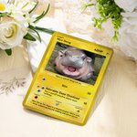 Henkilökohtainen Funny Moo Deng Baby Hippo Photo Classic Poke Card nimi ja kansi Card Game Collection syntymäpäivälahja Moo Deng fanit