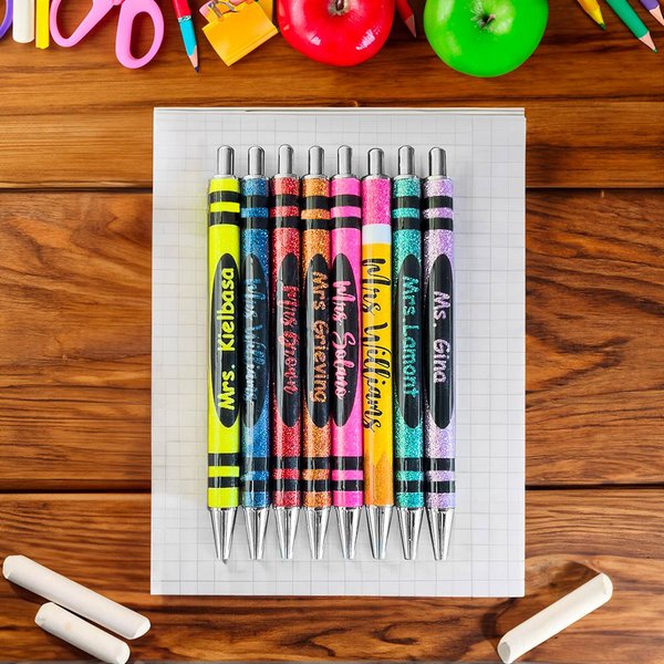 Custom Gel Ink Pens Crayon Ballpoint with Name. Pens Personalized Business. Smooth Writing Aesthetic Pens for Office.