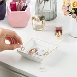 Plat à bijoux en céramique avec nom Personnalisé Personnage de dessin animé Bouquet de fleurs de naissance Anniversaire Fête de mariage Cadeau de mari