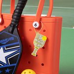 Personalised Acrylic Pickleball Paddle Bag Tag Charm Keychain with Letter Funny Birthday Gift for Pickleball Lover