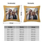 Personalisierter Mehrfarben Foto-Kissenbezug mit Text Geburtstag Hauseinweihung Kissen Deko Geschenk für Paar Familie