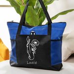 Personlig Häst Födelse Blomma Oxford Stor Tote Bag med Namn Resa Essentials Födelsedagspresent för kvinnor Vänner