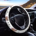 Personalized Watercolor Birth Flower Non-slip Elastic Car Steering Wheel Protective Cover with 1-3 Names Birthday Gift for Family Friend Car Owner