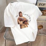Personlig Jesus Loves Cute Moo Deng Crewneck T-skjorte Sweatshirt med navn Religiøs julegave til Moo Deng-elskere