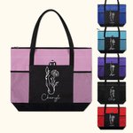 Personlig Häst Födelse Blomma Oxford Stor Tote Bag med Namn Resa Essentials Födelsedagspresent för kvinnor Vänner