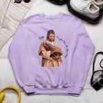 Personlig Jesus Loves Cute Moo Deng Crewneck T-skjorte Sweatshirt med navn Religiøs julegave til Moo Deng-elskere