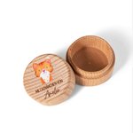 Personalizado de madera lindo dibujo animado perro gato diente caja con nombre grabado primer diente Keepsake nuevo bebé regalo para niño niña