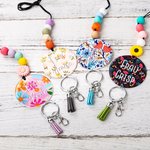 Personalisiertes Schlüsselband mit Namen und Perlen Schlüsselabzeichen mit Quaste für Lehrer Geschenk zum Lehrertag