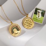 Collana Personalizzata Ponte Arcobaleno con Pendente a Forma di Zampa e Testo Inciso Regalo in Memoria per Animali per Donne