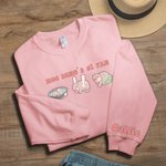 Personalised Cartoon Moo Deng Gang Cute Baby Hippo Multicolour Unisex T-shirt Sweatshirt with Name Funny Birthday Gift for Moo Deng Fans