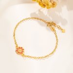 Bracelet de Fleurs de Naissance en Émail Métal Personnalisé avec Nom Réglable Cadeau d'Anniversaire pour Maman et Grand-Mère