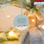 Personalised From Our Home To Yours Cabin Snowman Ceramic Ornament with 2 Family Names Christmas Tree Decor Gift for Neighbor Family
