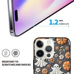 Personalisierte 3D Relief Effekt Geist Kürbis Blume Spinne Web Telefon Fall für iPhone mit Namen Halloween Geschenk für Familie Freund