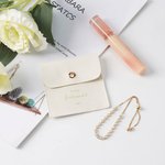 Personalized Dainty Cubic Zircon Adjustable Tennis Bracelet Leather Button Jewellery Pouch Set with Name Wedding Bridal Party Favors for Bridesmaids