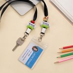 Personalised Volleyball Basketball Apple Books Lanyard with Name Thanks Gift Appreciation for PE Teacher