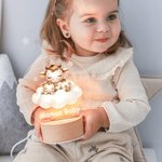 Personalisiertes Schlafende Mama Baby LED-Nachtlicht mit Namen Tiermotiv Mond und Wolke Holzsockel Kinderzimmer Deko Geburtstag Geschenk für Kinder