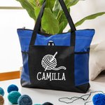 Bolsa de malla grande de punto personalizada con nombre Regalo de cumpleaños para amantes de la costura y el ganchillo