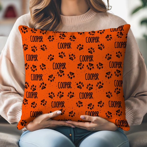 Personalisierte Multicolor Pfote Name werfen Kissen Abdeckung Home Decor Geburtstag Housewarming Geschenk für Tierliebhaber
