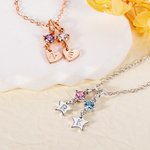 Personalizado 1-6 Corazón Estrella Birthstone Collar Colgantes con grabado Inicial Cumpleaños Aniversario Día de San Valentín Regalo para las mujeres